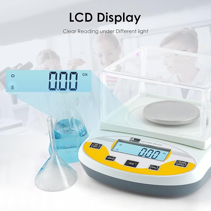 CGOLDENWALL Lab Scale 0.001g Laboratory Analytical Balance Digital Jewelry Weighing Scale 1mg Precision Electronic Scientific Scale Calibrated 110V (500g, 0.001g)