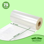 The Boxery Shrink Wrap Film 18" x 42000” (3500’) Heat Wrap POF Centerfold - Polyolefin 75 Gauge - Heavy Duty Grade Heat Shrinkable Film for Packaging - Small Business, Toys, Books, and Much More.