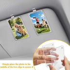 4Pcs Visor clips for cars,Car picture holder.Acrylic car picture frame for car accessories. Universal magnetic car visor photo clip for adding family or personal photos,Gifts for Christmas.