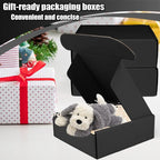 Small Shipping Boxes, 50 Pack Cardboard Box Corrugated Mailer Boxes Small Corrugated Boxes For Shipping Packaging Craft Gifts Giving Products, 6 x 4 x 1.6 Inches (Black)