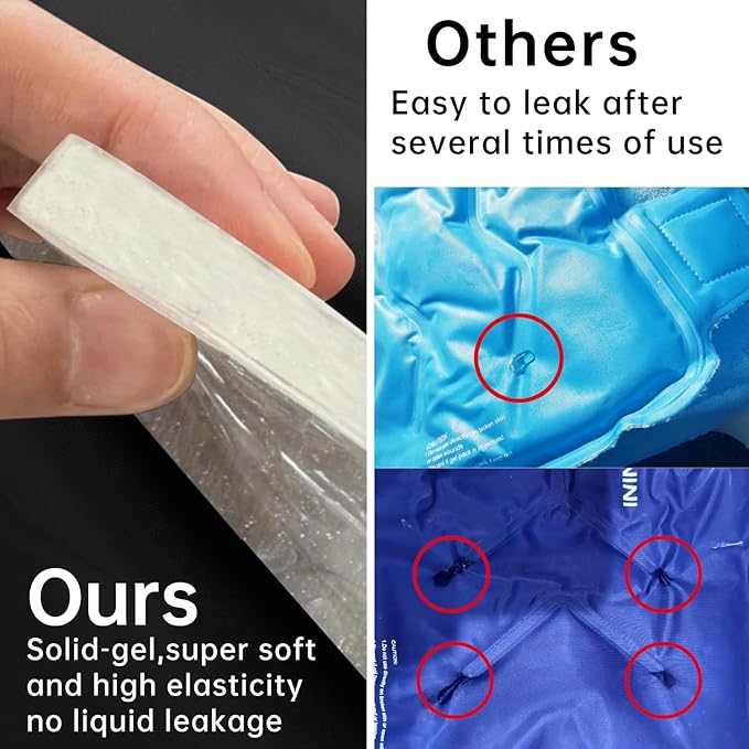 Extended Leg Knee Ice Pack Wrap for Injuries Compression, Reusable Soft Gel Freeze Knees Brace for Swelling Replacement Surgery, Cold Therapy for Arthritis, Meniscus Tear (Knee-Blue-2 Pack)