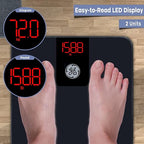 GE Digital Bathroom Scale for Weight, Smart Bluetooth Body Weight and BMI, Electronic Black Weighing Scale for Bath Home, Accurate 400lb Capacity