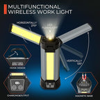 Rechargeable LED Work Light with Stand - Cordless Work Lights Kit 3 Page Head,500/1000/2000 Lumen 3500/6500K Dimmable 6AH Camping Light with Detachable Tripod,Hooks and Carrying Bag