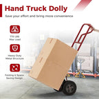 Goplus Hand Truck, P-Handle Hand Truck Dolly w/770LBS Capacity, Vertical Loop Handle, 10” Rubber Wheels, 14.5”x 8.5” Foldable Nose Plate, Heavy Duty Metal Dolly Cart for Lifting, Stairs