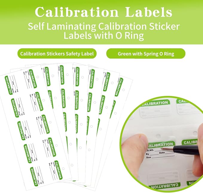 300 Pack 0.5" x 1" Self Laminating Calibration Labels with O Ring Stickers for NIST & ISO-9000 Calibrations, Inventory, Quality Control Organization