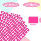 Starboling Color Coding Labels,3000 PCS 1/2" x 3/4" Fluorescent Rose red Rectangular Label,for Garage Sale,Price Tags,File Folder Tabs