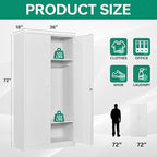 Letaya Metal Wardrobe Cabinets with Lock,Clothing Locker 72" X 36" X 18" Storage Cabinets for Home Room,Fire Department, School, Employee,Gym,Government (White)