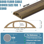 Floor Cord Covers for Wires 20FT Cable Hider Wire Cover Self Adhesive Cord Hider Floor for Offices, Homes, Workshops, Warehouses Cable Cavity 0.39" W x 0.27" H