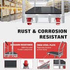 2IN1 Heavy Duty Panel Truck, 42" x 24" Platform Cart w/Rubber Mat & 3 Handrails, 2500 lbs Capacity Drywall & Lumber Cart, Flatbed Cart w/2 Swivel Casters, All-Steel Hand Truck Push Cart