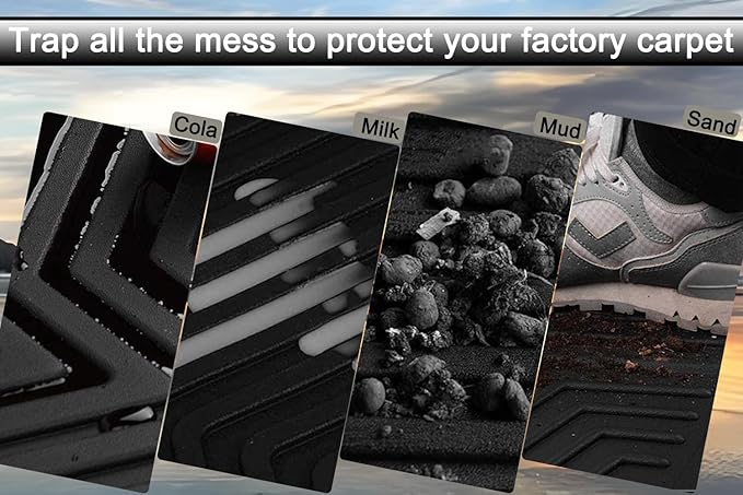 Aiqiying Floor Mats Compatible with Ford Escape 2013-2019 Models，All Weather Carpet Liners Waterproof Durable Custom-Fit Front Rear Full Set Protection TPE Accessories