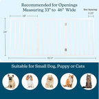 Pet Gate - 3-Panel Indoor Foldable Dog Fence for Stairs, Hallways or Doorways - 54x24-Inch Retractable Wood Freestanding Dog Gates by PETMAKER (White)