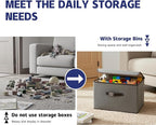 Fabric Foldable Storage Boxes [2-Pack] Large Collapsible Stackable Storage Bins with Lids Storage Cube Baskets Container Organizers for Bedroom Office