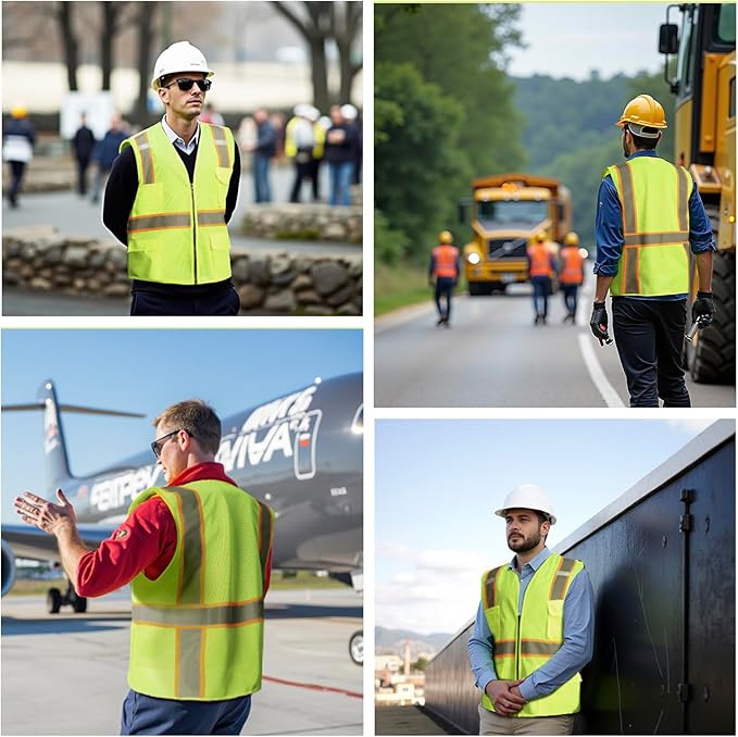 BeautyWill 10/20 Pack Custom Logo Safety Vest,Bulk High Visibility Class 2 Reflective Work Vests