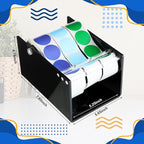 1 Pcs Adjustable Label Dispenser 3 Disks Sticker Roll Holder Sticker Dispenser Label Roll Holder Acrylic Tape Organizer Stand for Office Home Desktop(Black)