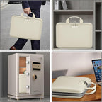 Fireproof File Organizer,Fireproof Document Box with Lock,Large 13 Pocket Expanding File Folder,Hard-Shell Portable Safe Storage for Letter/Legal Document,Laptop,Valuables-Beige