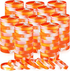 Liliful 100 Pcs Silicone Rubber Wristbands Rubber Wristband Bracelet Bands for Silicone Wristbands for Women Men(Orange and White)