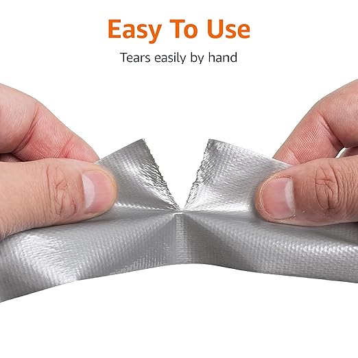 Amazon Basics Heavy-Duty Duct Tape, 1.88-inch by 30-yard, Silver, 3-Pack, Great for General-Purpose Use, Home repairing, DIY work, Auto repair & Outdoor activities