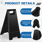 2 Pack 24 Inch Blank Floor Sign Black A-frame Foldable Caution Sign Stick/Write-On Double Sided Safety Warning for Pool Restaurant Restroom Office