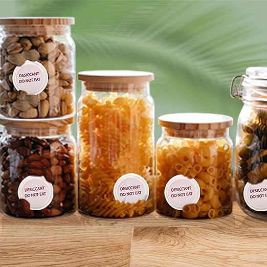 1 Gram 2000 Pack Silica Gel Desiccant Canister,Orange to White Indicating Desiccants Capsules, Moisture Absorbers for Food Storage, Food Grade Desiccant Dehumidifiers
