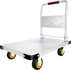 Heavy Duty Platform Truck Cart Foldable Flat Cart Push Cart Dolly Large Platform Cart w/ 5'' Swivel Wheels 2000LBS Capacity Moving Hand Dolly for Groceries, Garage, Warehouse (35'' L x 22.5'' W)