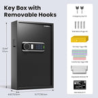 Heavy Duty 172 Keys Electronic Key Lock Box with Anti-Theft Deposit Key Slot & Key Out Tags, Key Cabinet Wall Mount with Code for Home Office