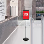 6Packs 8.5x11 Inch Adjustable Pedestal Poster Sign Stand, Heavy Duty Floor Standing Sign Holder Stand Aluminum Snap Open Frame for Vertical and Horizontal View Sign Displayed(Black)