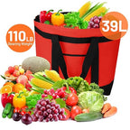2Pk Insulated Reusable Tote Bag for Grocery Shopping for Women, Pizza/Food Delivery Bag to Keep Food Cold/Hot for Professional Catering, Cooler bags for Travel/Beach/Picnic, Red