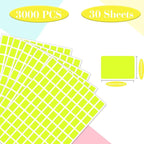 Starboling Color Coding Labels,3000 PCS 1/2" x 3/4" Fluorescent Yellow Rectangular Label,for Garage Sale,Price Tags,File Folder Tabs