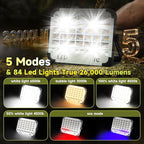 300W LED Solar Work Light, Sinear 26000LM Magnetic Portable Light, 26000mAh Rechargeable with 5 Modes, IP66 Waterproof for Outdoor Camping, Car Repair, Building, Workshop, Garage, Emergency