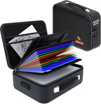 TIGERKING Fire Proof Document Safe Box with Lock and Handle – Fireproof Document Box Organizer with Hard Shell, Portable Fireproof Safe for Home Documents, Certificates, Laptop, and File Storage-Black