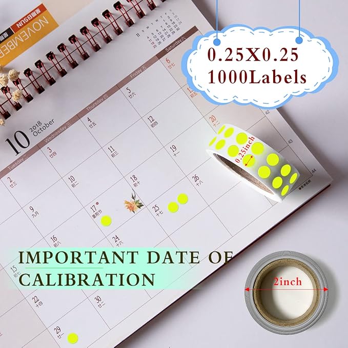 PARLAIM 0.25 Inch Color-Code Dot Stickers,1000 Stickers Roll Coding Label Sticker for Office,Student Classroom(Fluorescent Yellow)