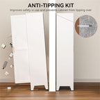 COFaR 67" Tall Pantry Cabinet, White Storage Cabinet with Magnetic Door & 4 Adjustable Shelves, Slim Freestanding Cupboard for Kitchen, Bathroom, Living Room