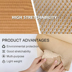 Honeycomb Packing Paper,12" W x 200' L Bubble Cushioning Wrap for Packing Moving,Products & Gifts Wrapping Paper,Recyclable and Biodegradable Shipping Packing Materials with 20 Fragile Sticker Labels