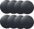 Replacement Metal Plates Set for Magnetic Car Phone Holders, Wall & Air Vent Mounts, Cases, Magnets. Kit of 8 Black Round Iron Discs Without Holes. 3M Adhesive Backing. Matte Steel Sheets 8 Pack