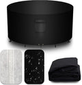 Heavy Duty Patio Furniture Covers Waterproof, 600D Round Outdoor Furniture Cover Waterproof for Sectional Sofa Couch, Outdoor Dining Table and Chair Set Covers 54"DIA x 28"H, Black