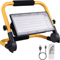 ERAY LED Construction Spotlight, Work Light 8000LM 13500mAh LED Work Light 2 Charging Methods / 4 Modes/Power Bank/Remote Control/Timer / 70 LED, Solar Construction Light for Camping