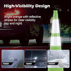 4 Pack 36 Inch Green PVC Traffic Cones Black Base Stable Large Size, Highway Traffic Outdoor Construction Safety Warning Cones (4, Green, 36 Inch)