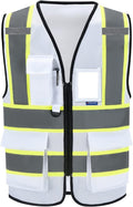 AYKRM 11 color High Vis Reflective Safety Vest for Women Men Security Pocket Zipper