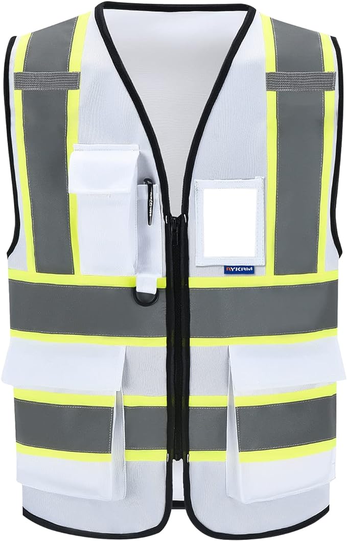 AYKRM 11 color High Vis Reflective Safety Vest for Women Men Security Pocket Zipper
