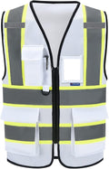 AYKRM 11 color High Vis Reflective Safety Vest for Women Men Security Pocket Zipper