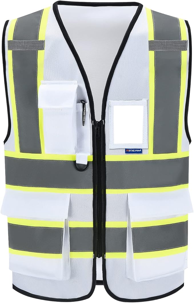 AYKRM 11 color High Vis Reflective Safety Vest for Women Men Security Pocket Zipper