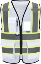 AYKRM 11 color High Vis Reflective Safety Vest for Women Men Security Pocket Zipper