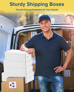 Assorted-Sizes-Shipping-Boxes-24-Pack: 6x4x3 & 12x9x3 & 13x10x2 Small-Shipping-Boxes-Mailers, White Corrugated-Cardboard-Boxes-for-Packing-Small-Business Mailing