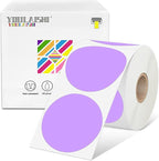 2 inch Dot Stickers Labels Circle Garage Sale Sticker 750Pcs Round Thermal Printer Stickers Printable Writable Price Labels for Yard Sale, Light Purple