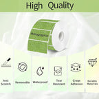 3x2 Inch Holographic Thermal Labels, Glitter Green Thermal Sticker Labels, Waterproof Thermal Printer Stickers for Price, Barcode, Name, Custom Logo Design, 200 Pcs/Roll