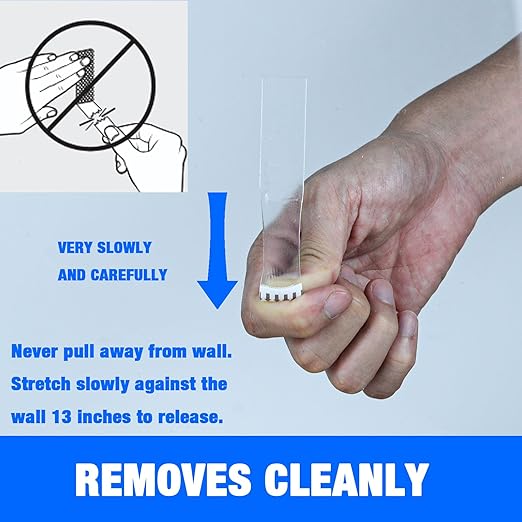 ADY Removable Double Sided Tape Heavy Duty 40 Pack, Clear Picture Hanging Strips Damage Free for Wall, Refill Adhesive Strips for Rent Room, Nano Transparent Adhesive Tape for Decor, Poster