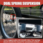 Bike Cargo Trailer with Spring Suspension, Bicycle Wagon Cart, Handle Cart 160 lbs Load Capacity, Foldable Compact Storage，with Removable Dust Cover Wheel 16’’