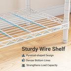 VIPEK R2 Plus Rolling Garment Rack 3 Tiers Adjustable Wire Shelving Clothes Racks with Wheels, Freestanding Wardrobe Storage Rack Heavy Duty Metal Clothing Racks for Hanging Clothes, White