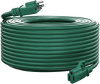 HUANCHAIN Indoor Outdoor Green Extension Cord 10 ft Waterproof, 16/3 Gauge Flexible Cold-Resistant Appliance Extension Cord Outside, 13A 1625W 16AWG SJTW, 3 Prong Electric Cable, ETL