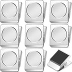 FINDMAG 8 Pack Clip Magnets Extra Large Magnetic Clips, Fridge Magnetic Christmas Light Clips, Clip Magnets Great for Home, Office, Whiteboard, Kitchen, Classroom - 2.2 Inch (Silver)